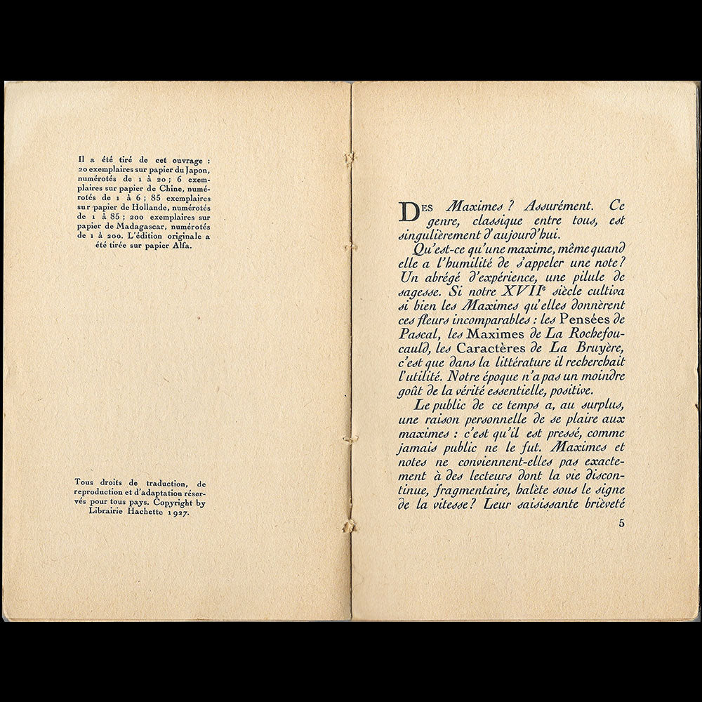 Francis de Miomandre - La Mode, Notes et Maximes (1927)