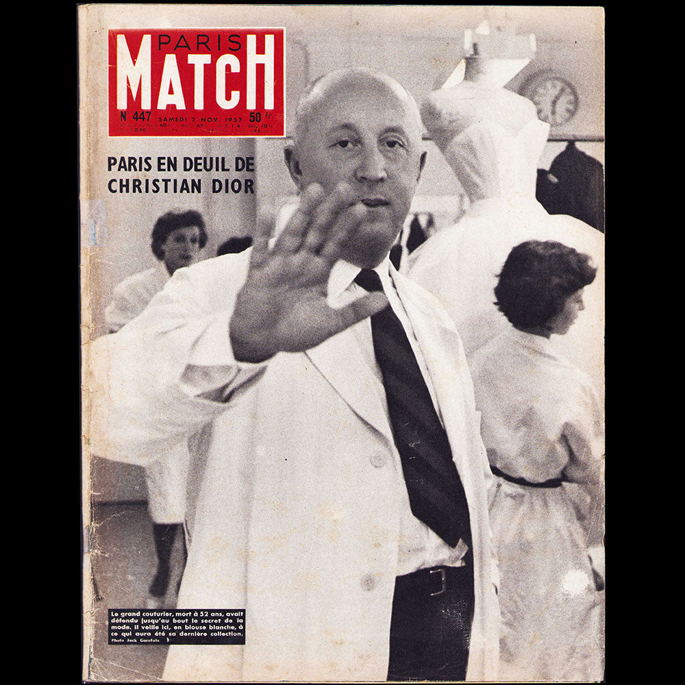 Paris Match, novembre 1957 - Paris en deuil de Christian Dior