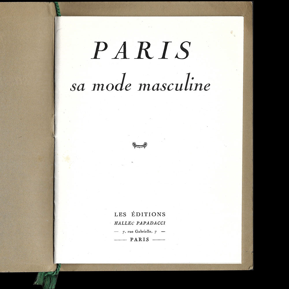 Paris, sa mode masculine, circa 1930