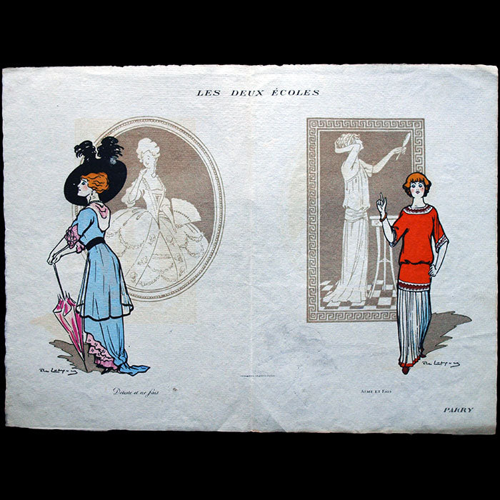 Jean Patou - Les Deux Ecoles, planche de la maison de couture Parry (circa 1912)