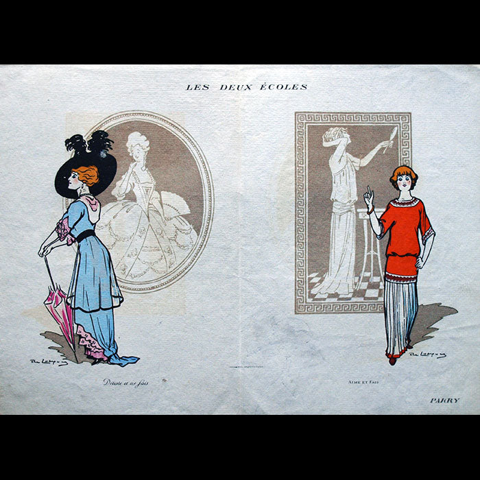 Jean Patou - Les Deux Ecoles, planche de la maison de couture Parry (circa 1912)