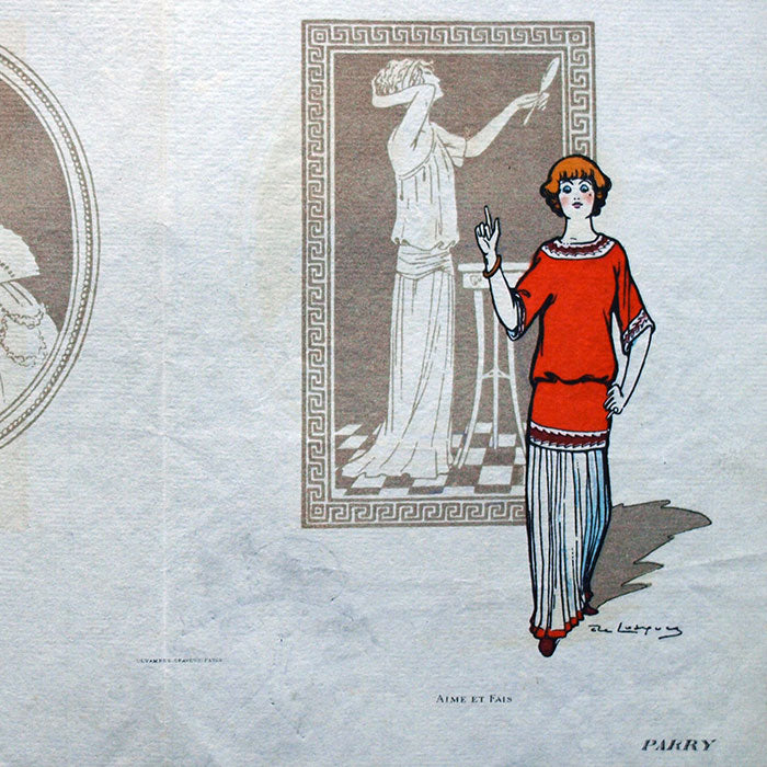 Jean Patou - Les Deux Ecoles, planche de la maison de couture Parry (circa 1912)