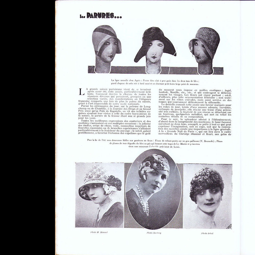 Parures, revues des Industries de la Mode, n°25, 15 juillet 1928