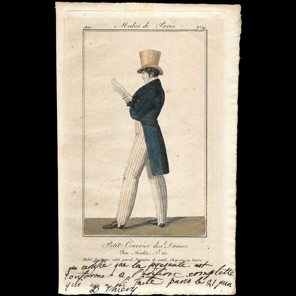 Petit Courrier des Dames, planche n°59 annotée par Thiery (21 juin 1822)
