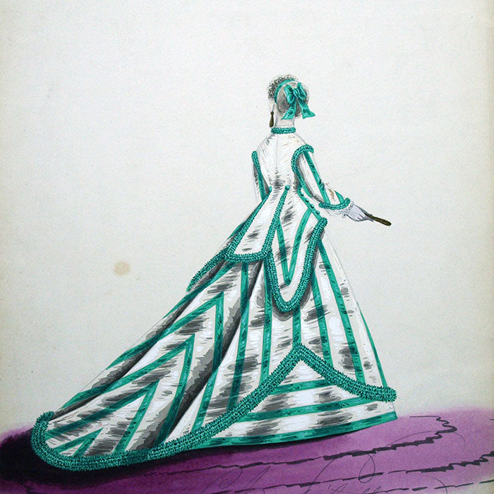 Dessin de Charles Pilatte pour les maisons Worth ou Ghys (circa 1860-1870)