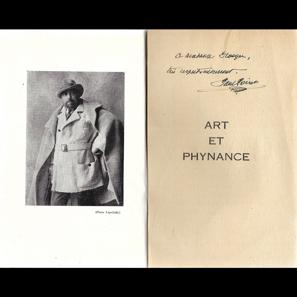 Poiret - Art et Phynance, mémoires de Paul Poiret, avec envoi (1934)