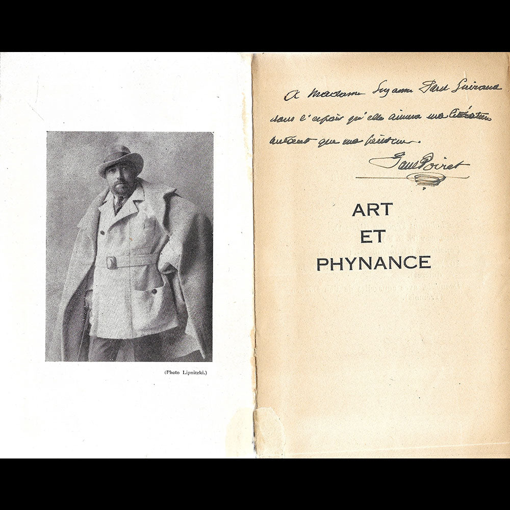 Poiret - Art et Phynance, mémoires de Paul Poiret, avec envoi (1934)