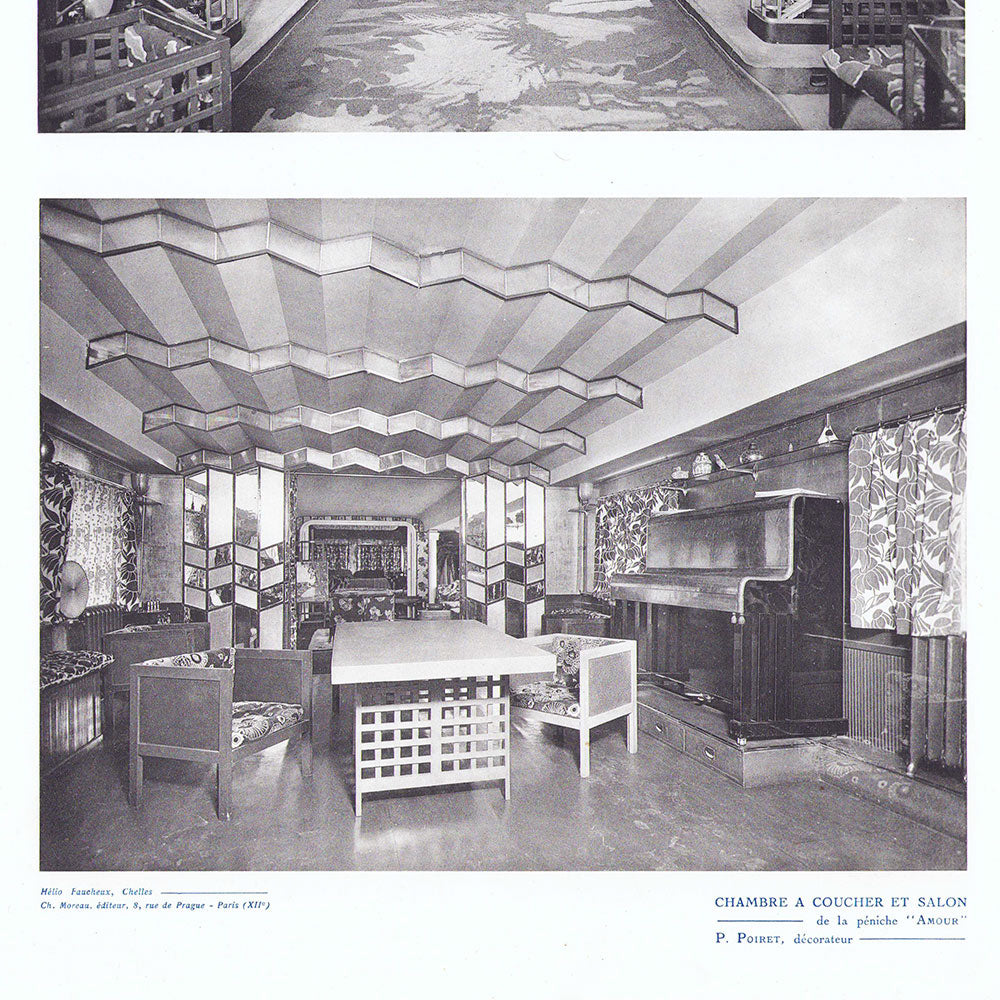 Chambre à coucher et salon de la péniche Amour de Paul Poiret (1925)