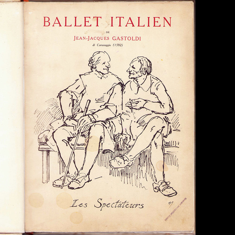 Poiret - Ballet italien de Gastoldi, exemplaire exceptionnel de Sarah Rafale, dédicacé par Paul Poiret (circa 1912)