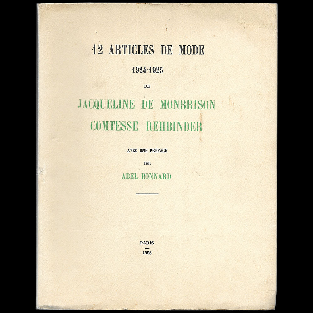 ‎12 articles de mode, 1924-1925, de Jacqueline de Monbrison, Comtesse de Rehbinder (1926)