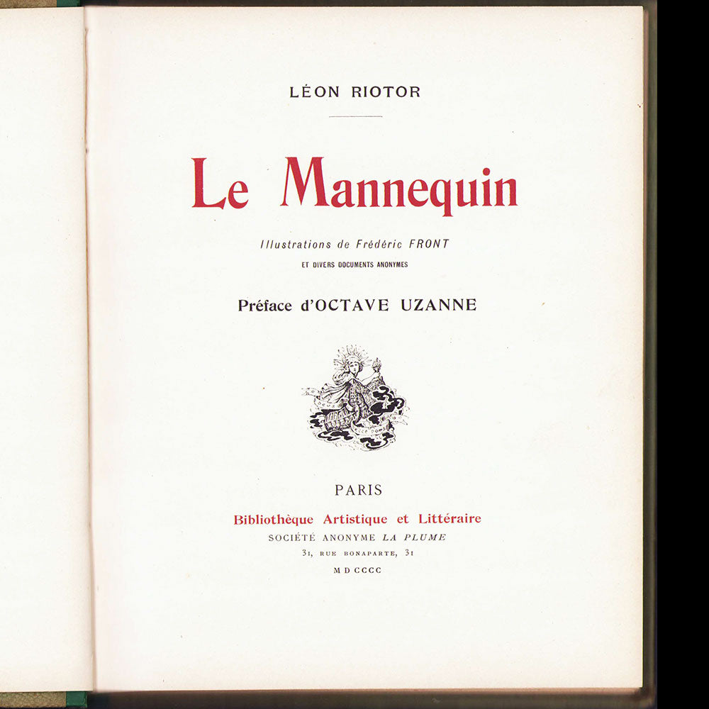 Le Mannequin, illustrations de Frédéric Front, avec envoi (1900)