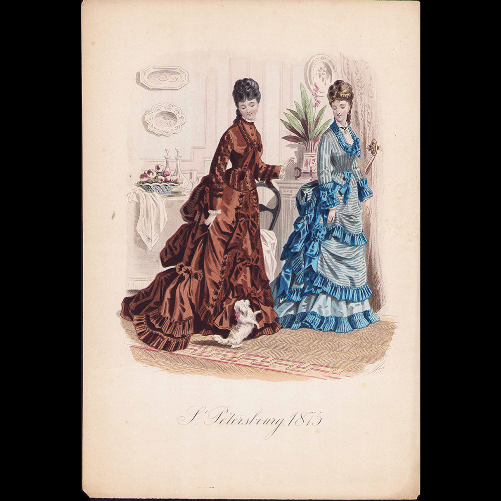 Saint Petersbourg, 1875 - Réunion de 13 gravures de mode