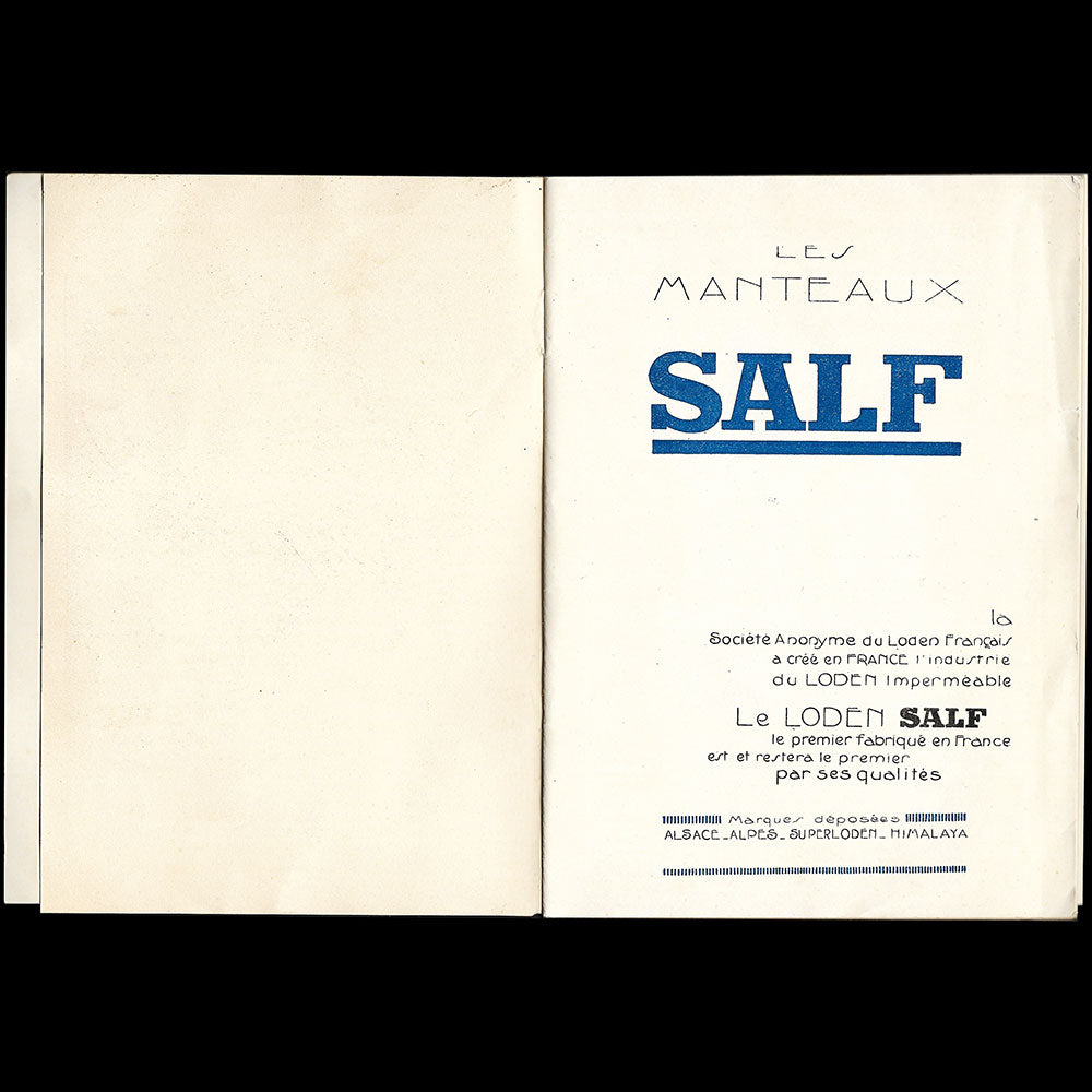 SALF, Société Anonyme du Loden Français - Catalogue de vêtements imperméables (circa 1927)