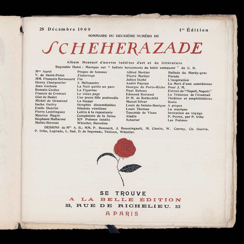 Schéhérazade, album mensuel d'oeuvres inédites d'art et de littérature, n°2 (25 décembre 1909)