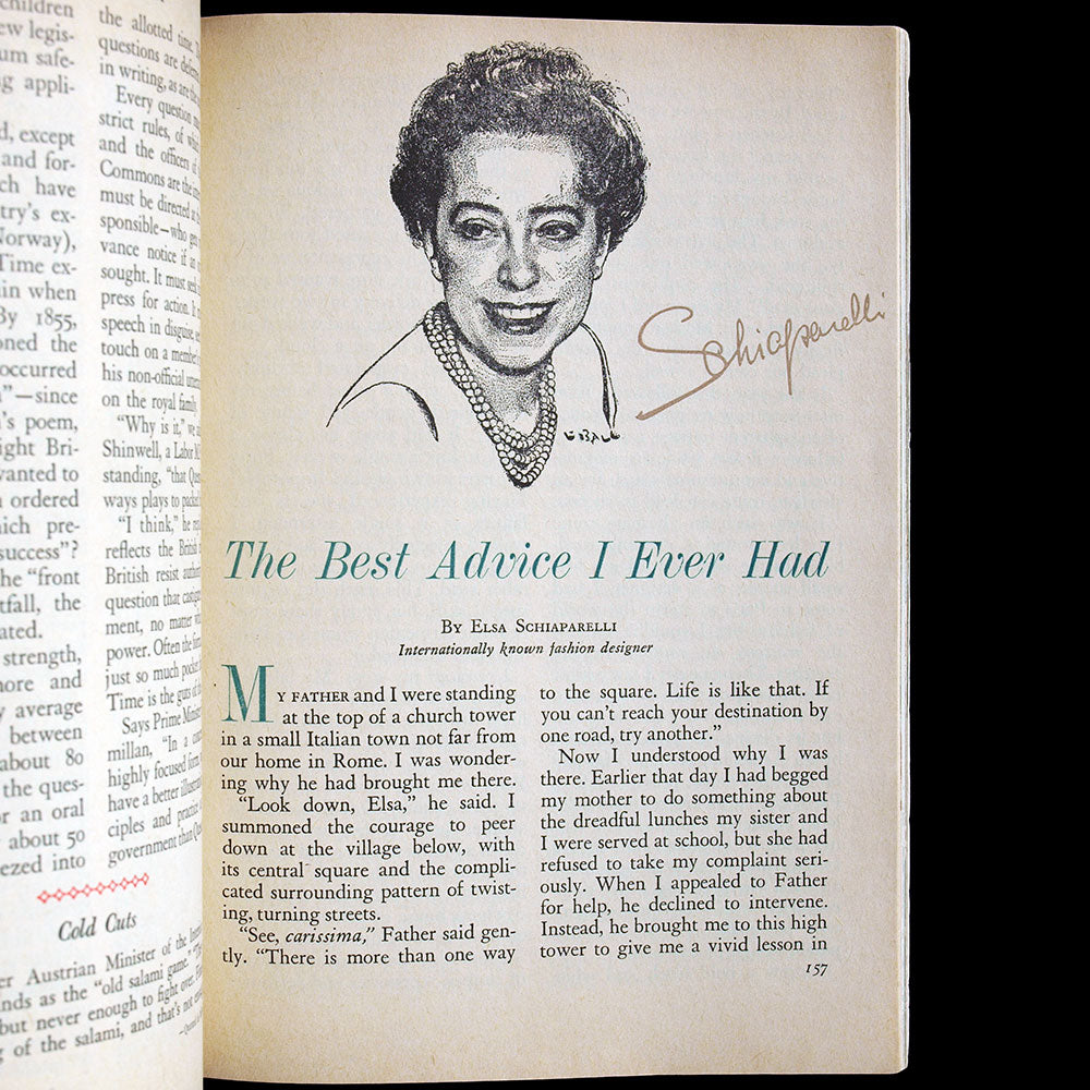 The Best Advice I ever had par Elsa Schiaparelli, Reader's Digest (Janvier 1961)