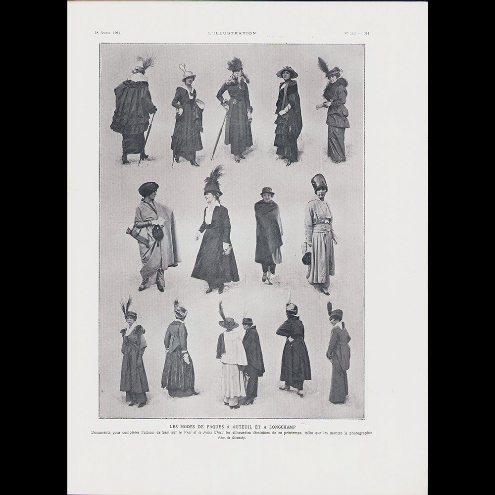 SEM - L’Illustration, 18 avril 1914 : Les Modes de Pâques à Auteuil et à Longchamp