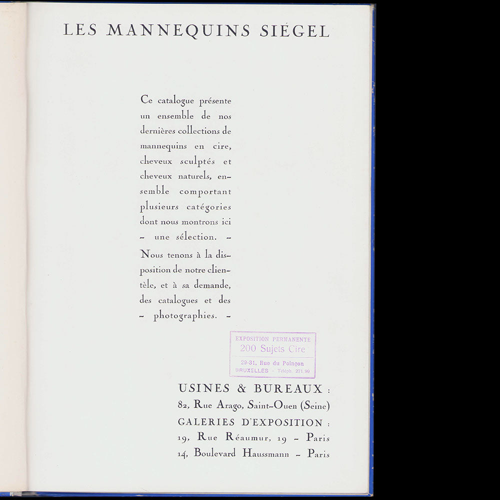 Siégel - Catalogue de mannequins Siegel (1927)