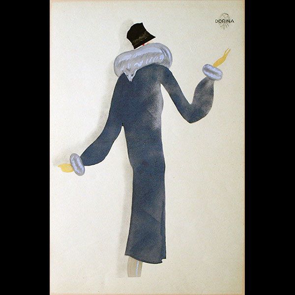 Fourrures Simon Frères - Dorina, manteau en caracul breitschwanz avec col en renard (1929)