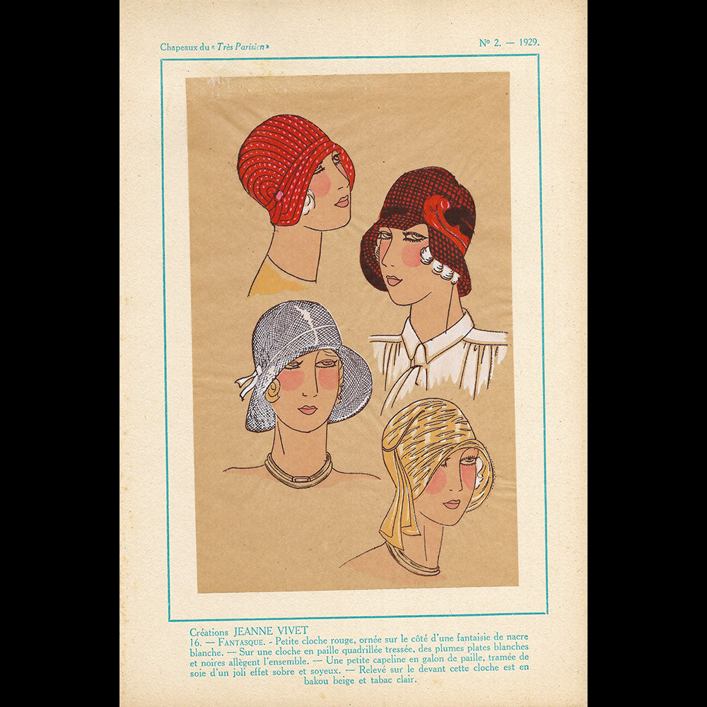 Les Chapeaux du Très Parisien, Réunion de 11 planches du n°2, été 1929