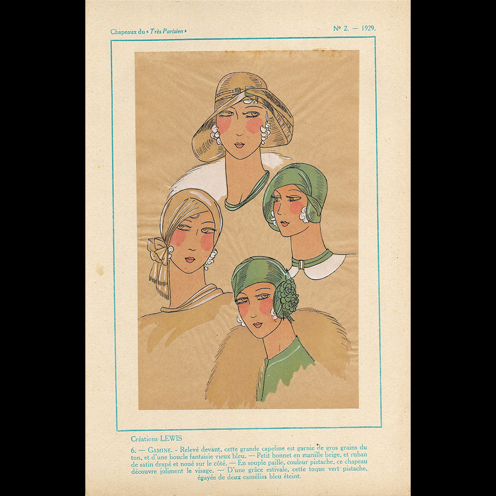 Les Chapeaux du Très Parisien, Réunion de 11 planches du n°2, été 1929