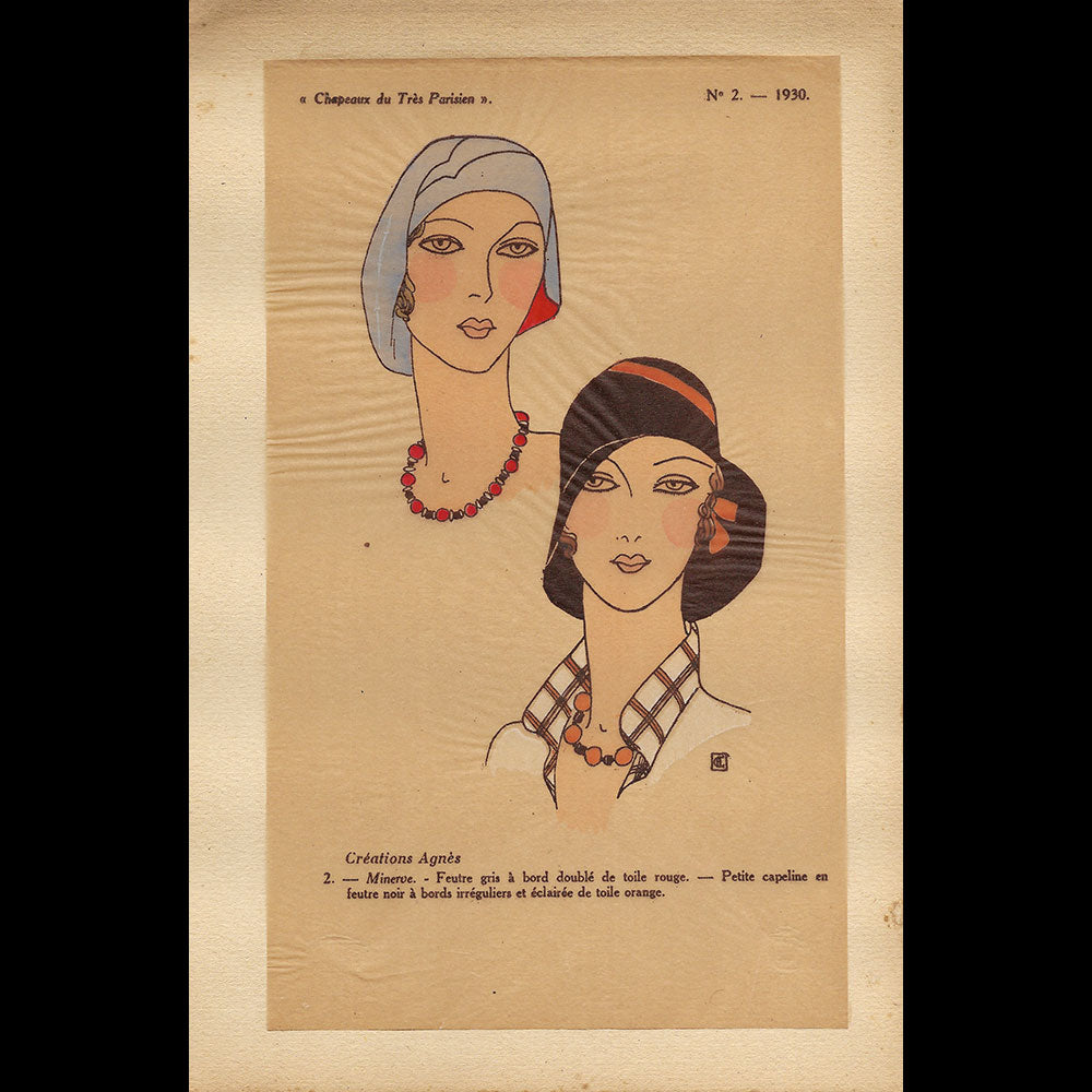 Les Chapeaux du Très Parisien, Réunion de 8 planches du n°2, été 1930