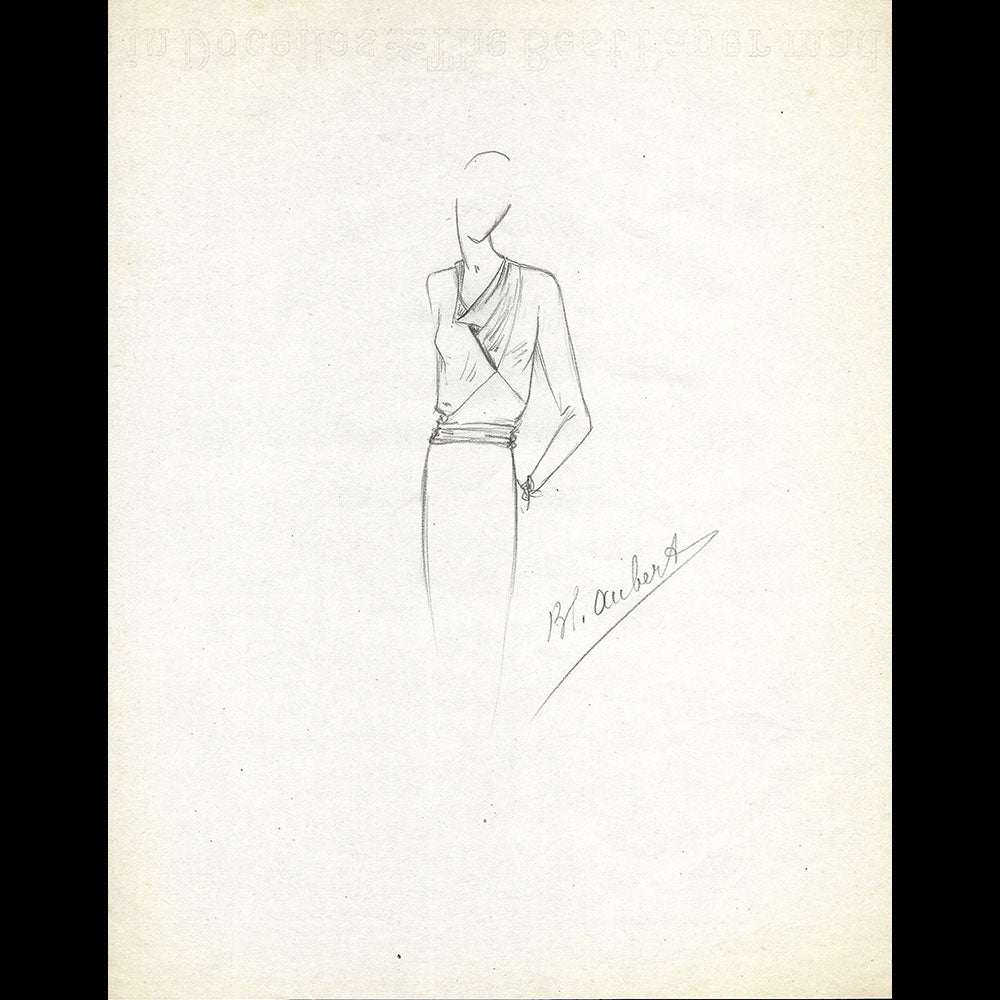 Vionnet - Dessin d'une blouse par Blanche Aubert (circa 1930)