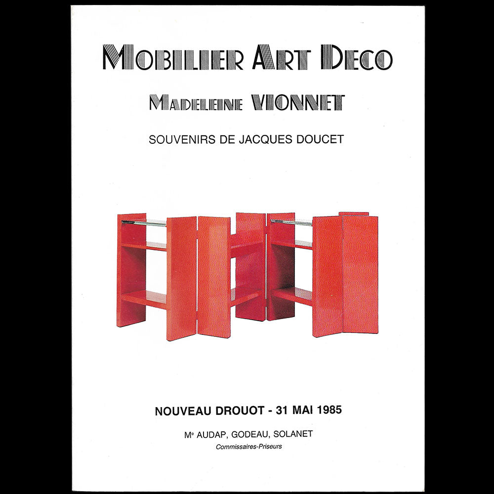 Vionnet - Catalogue de la vente Madeleine Vionnet, souvenirs de Jacques Doucet (1985)