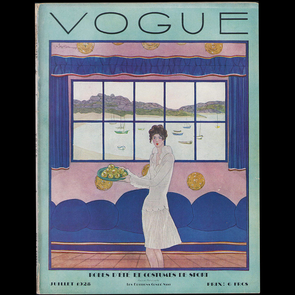 Vogue France (1er juillet 1928), couverture de Georges Lepape