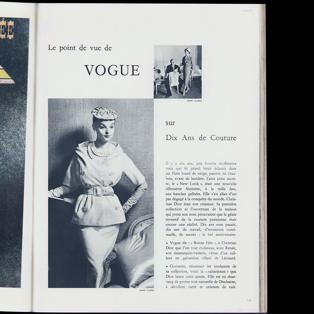 Vogue France (mars 1957), couverture de René Gruau et Guy Bourdin