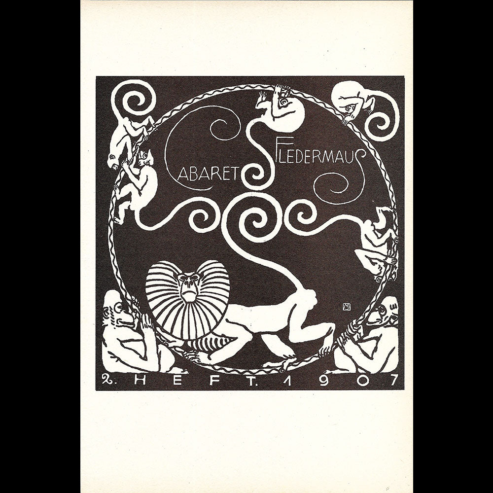 Wiener Werkstätte - Cabaret Fledermaus, estampe de Moriz Jung (1907)