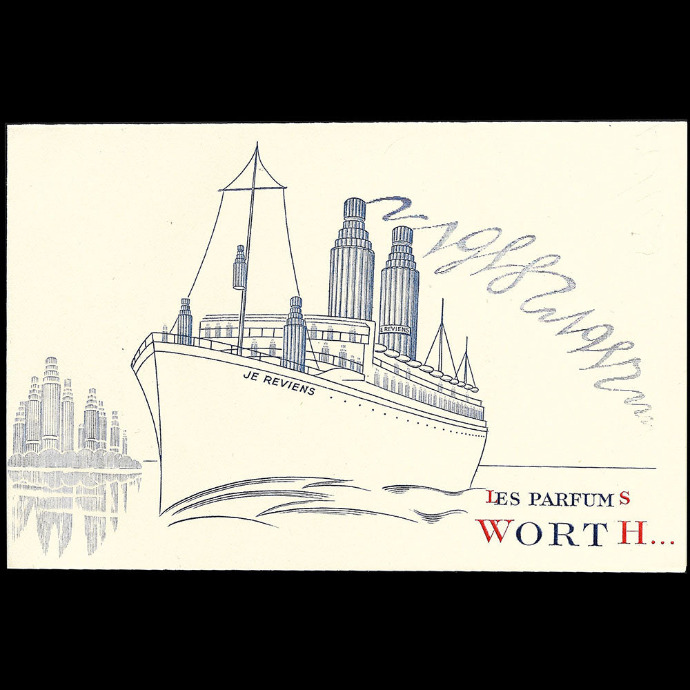 Parfums Worth New York - Carte de voeux pour l'année 1958 (1957)