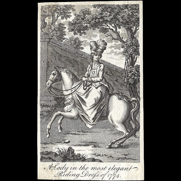Ladies Own Memorandum Book - A Lady in the most elegant riding dress of 1774 (1774)
