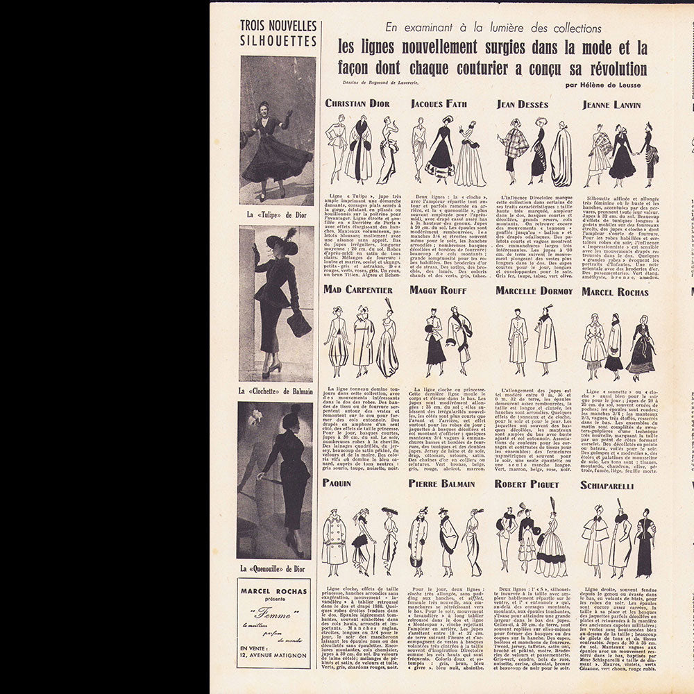 Album du Figaro, octobre 1947, supplément de la mode dernière heure
