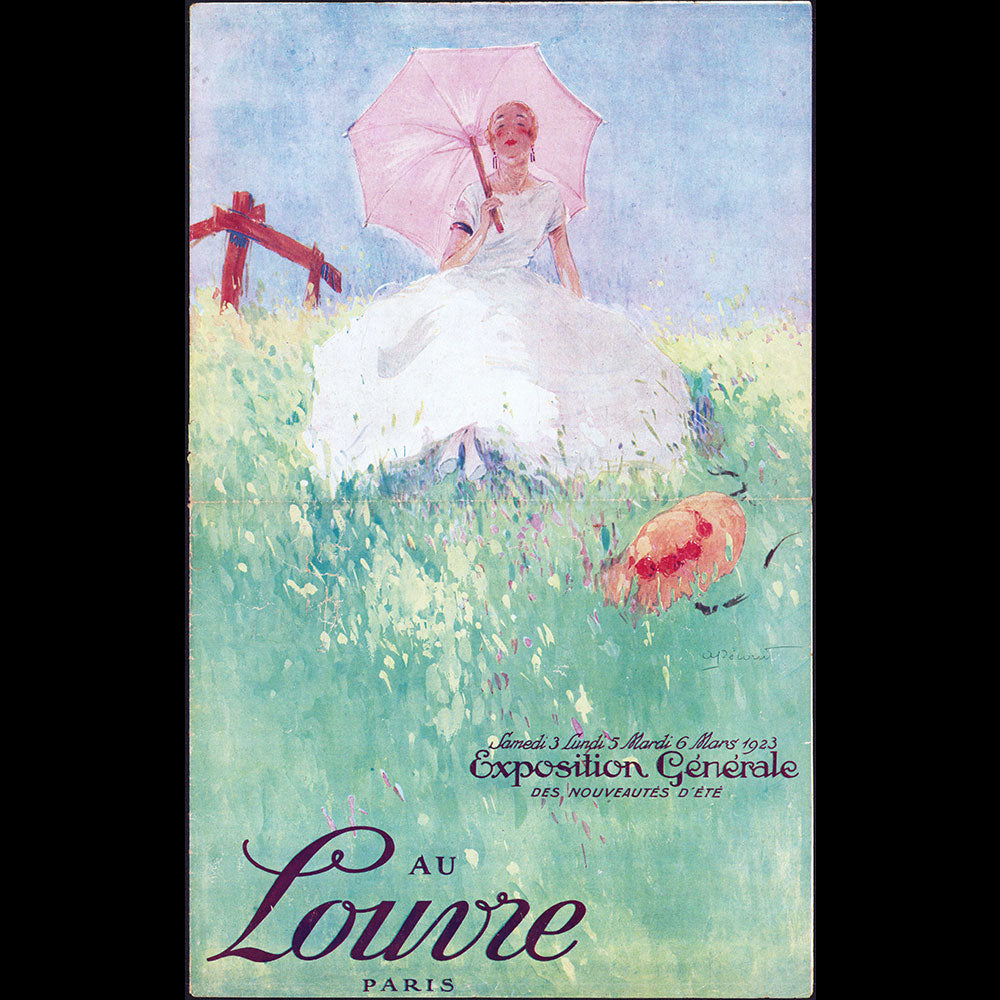 Au Louvre - Exposition Générale des Nouveautés d'Eté, couverture de Pécoud (1923)