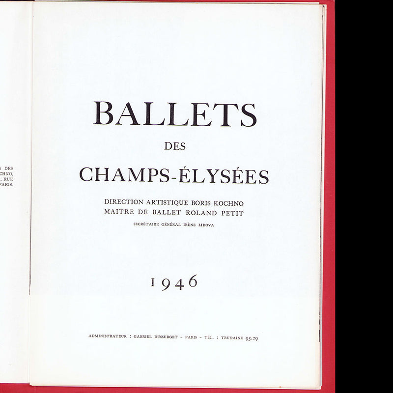 Ballets des Champs-Elysées - Programme du Printemps 1946, couverture de Bérard