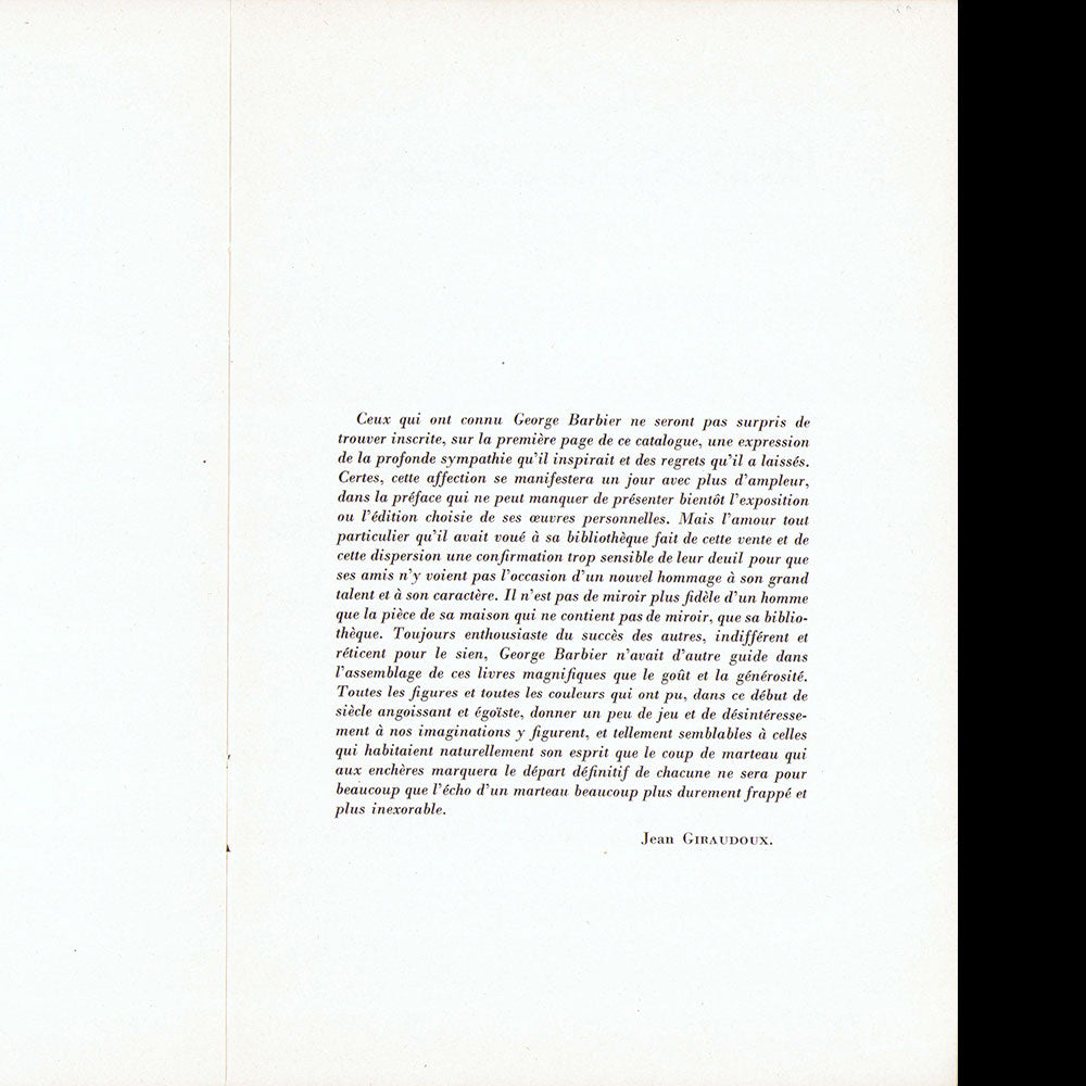 George Barbier - Catalogue de la bibliothèque de feu M. George Barbier (1932)