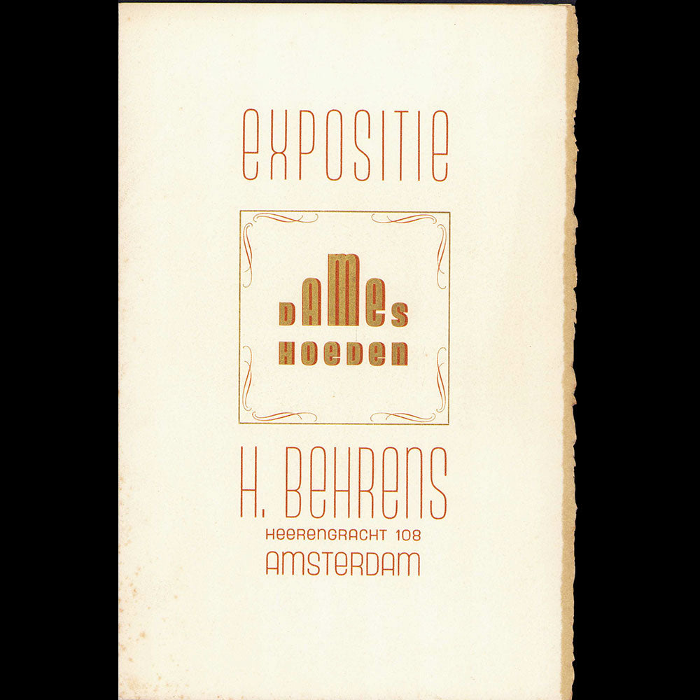 H. Behrens - Dame Hoeden, annonce de la nouvelle collection de chapeaux (1930s)