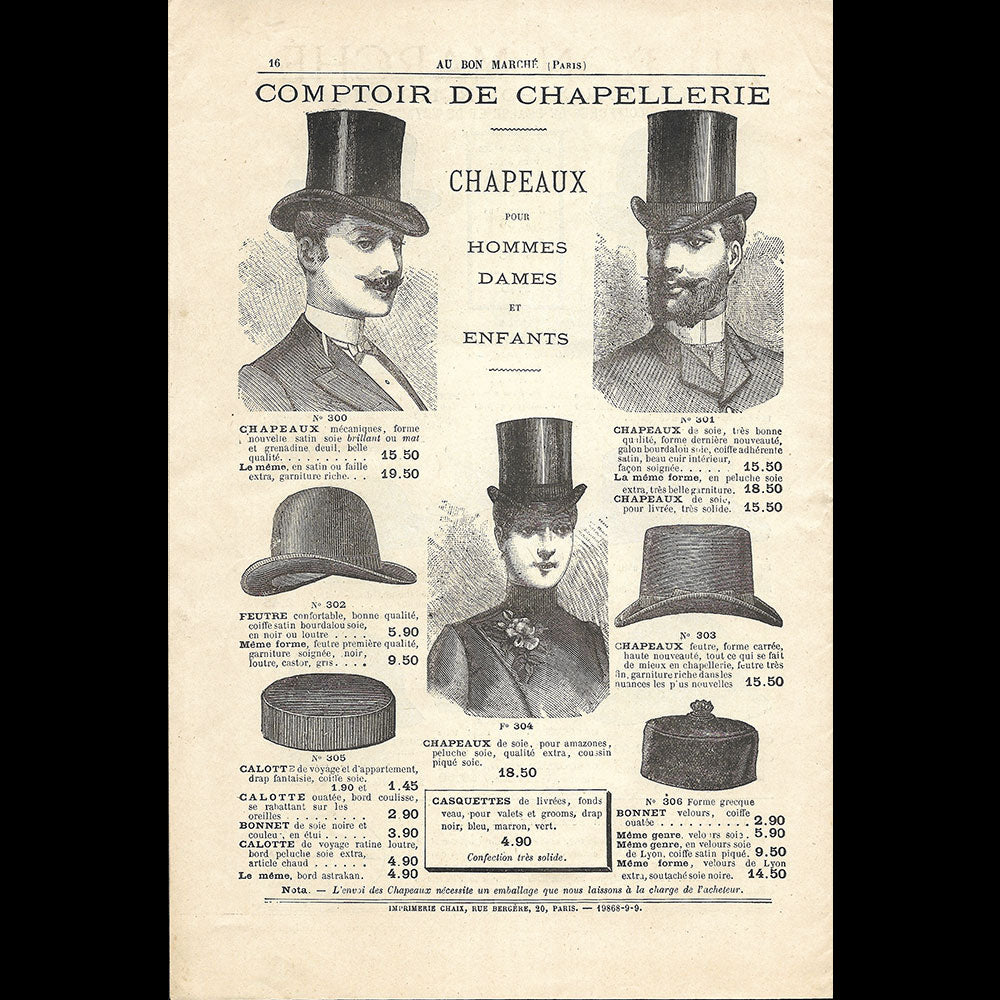 Au Bon Marché - Comptoir des Chapeaux (1890s-1900s)