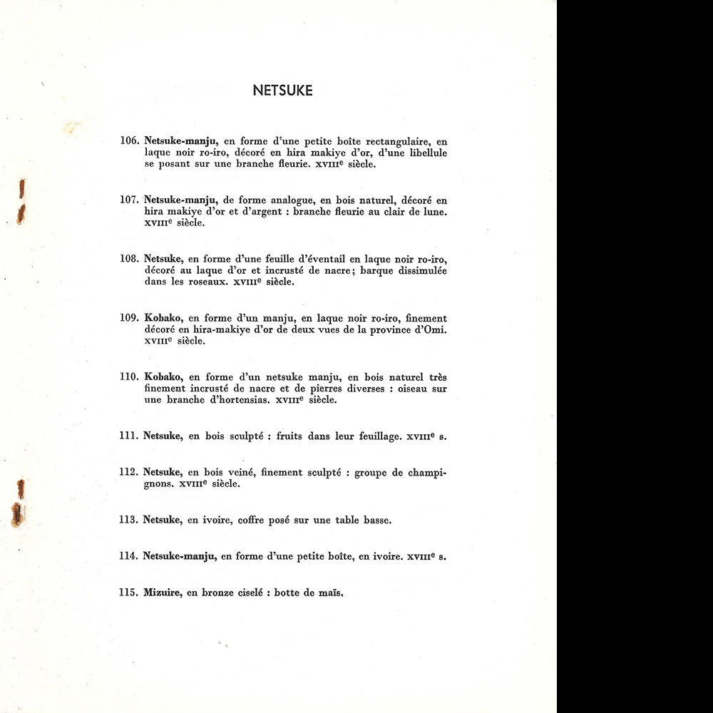 Estampes et Laques d'Extrême Orient - Catalogue de vente de la succession de Mr Louis Cartier (1962)