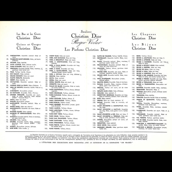 Christian Dior, collection Hiver 1962-1963