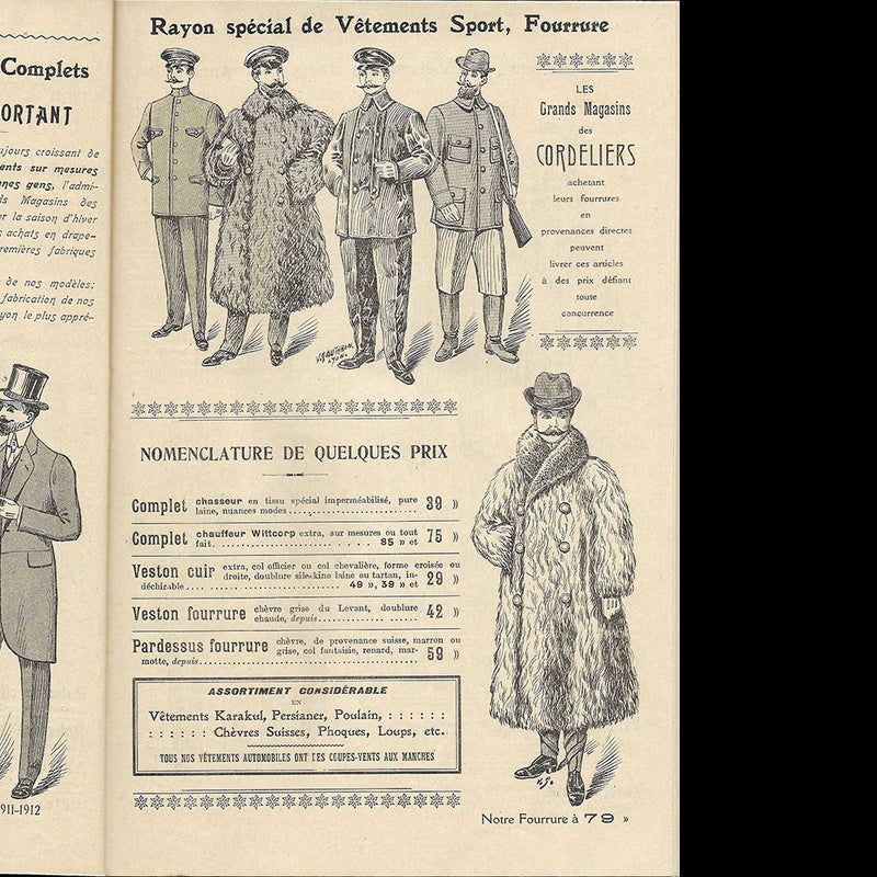 Grands Magasins des Cordeliers - Catalogue Hiver 1911-1912