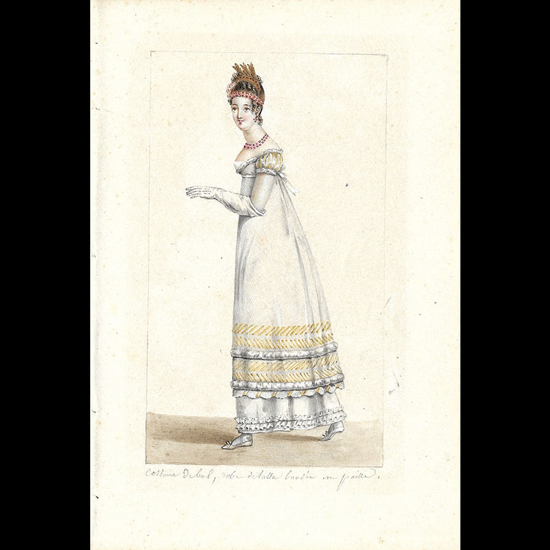 Costume de bal - Dessin pour un périodique de mode (1800-1810s)