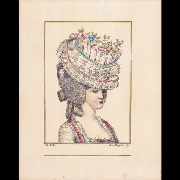 Au beau sexe, coiffures de Depain (1777), tirage postérieur (XXème siècle)