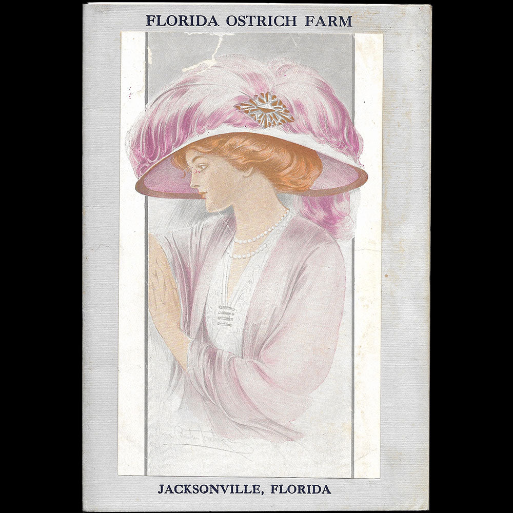 Florida Ostrich Farm - Plaquette de la maison de plumes de Jacksonville (1910s)