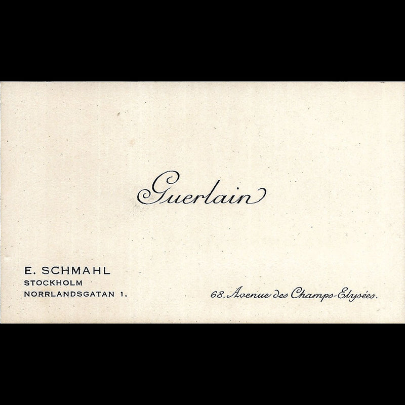 Guerlain - Carte d'un responsable suédois (circa 1920s-1930s)