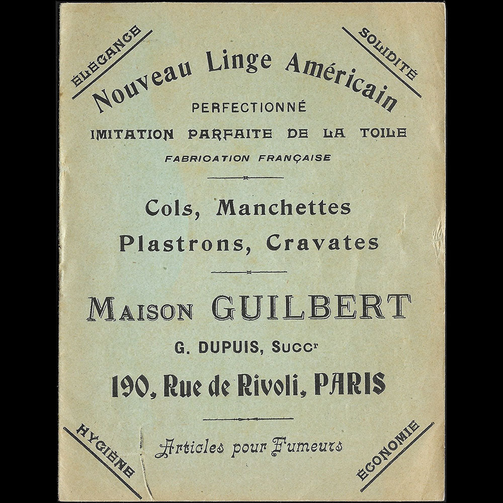 Guilbert - Nouveau linge américain perfectionné, catalogue de la maison de lingerie, 190 rue de Rivoli, Paris (1910s)