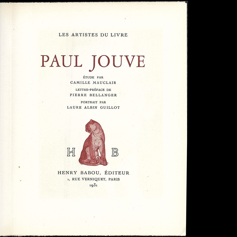 Paul Jouve - Les Artistes du Livre (1931)