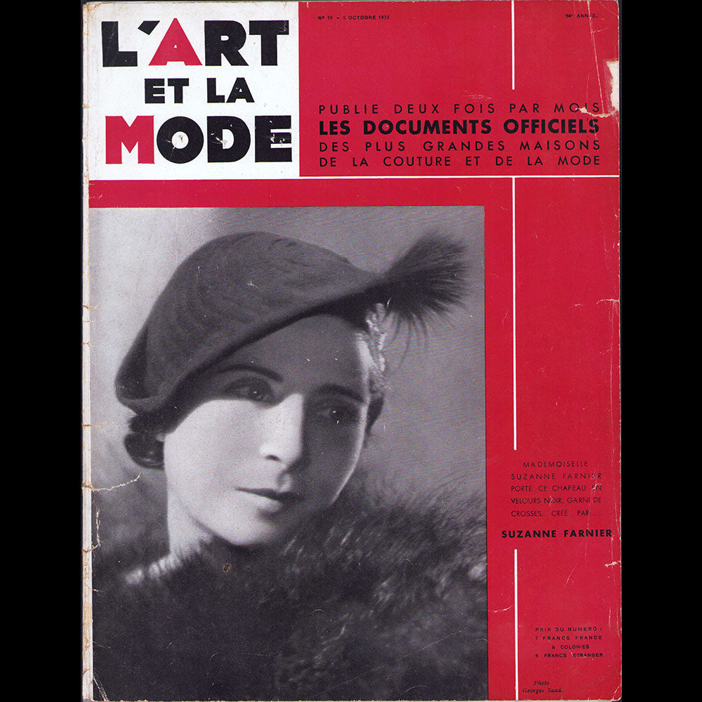 L’Art et la Mode (5 octobre 1933), couverture de Georges Saad