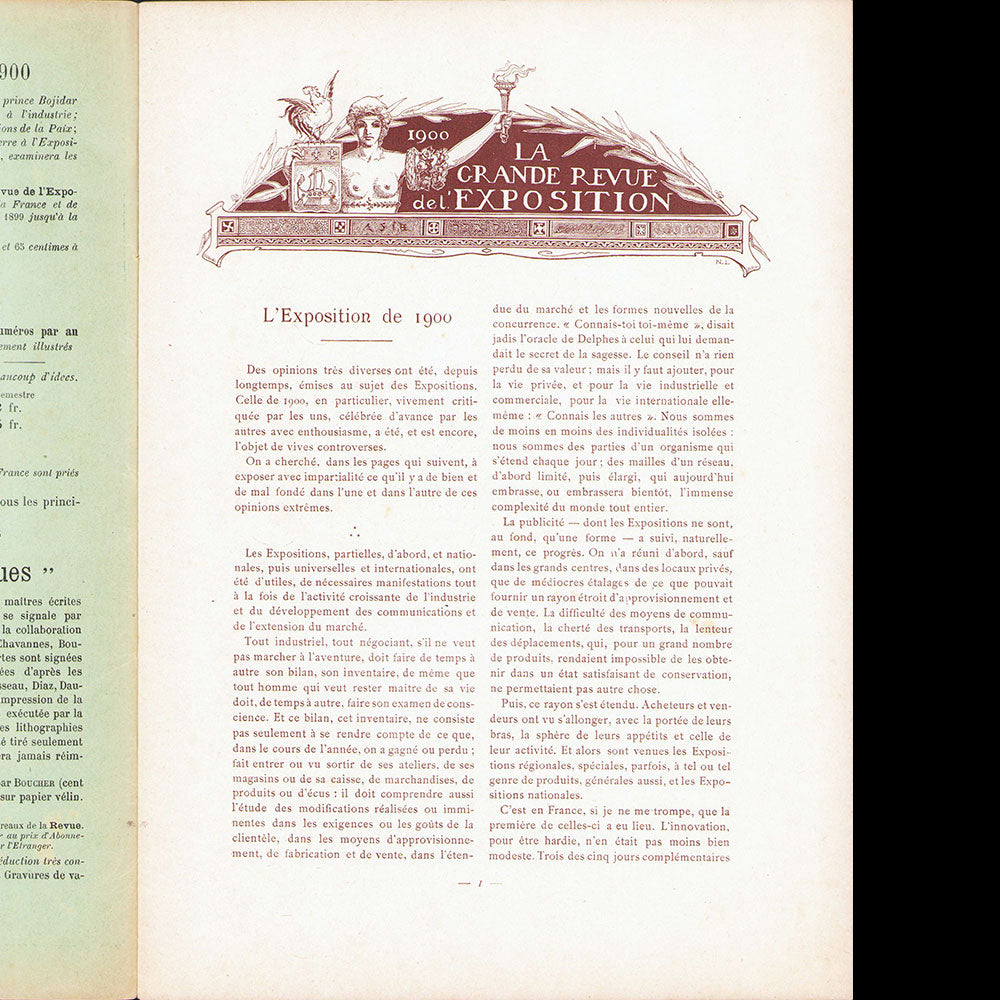 1900, La Grande Revue de L'Exposition, n°1 (novembre 1899)