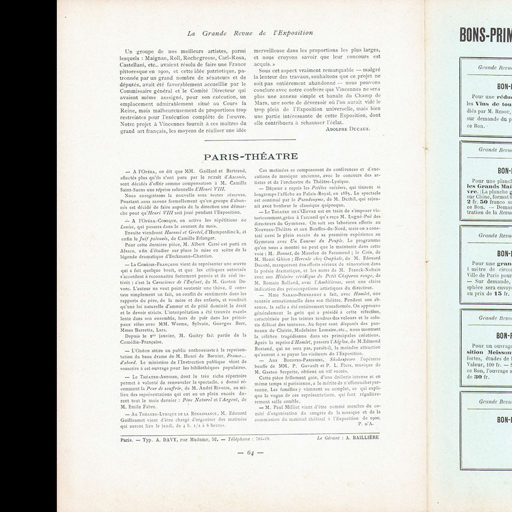 1900, La Grande Revue de L'Exposition, n°3 (janvier 1900)